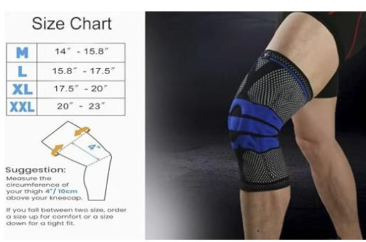 Manga de rodilla de compresión con gel de rótula