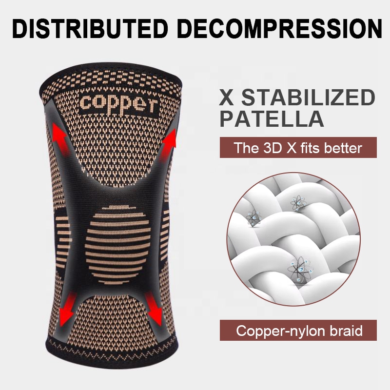 Manga de rodilla de compresión de cobre