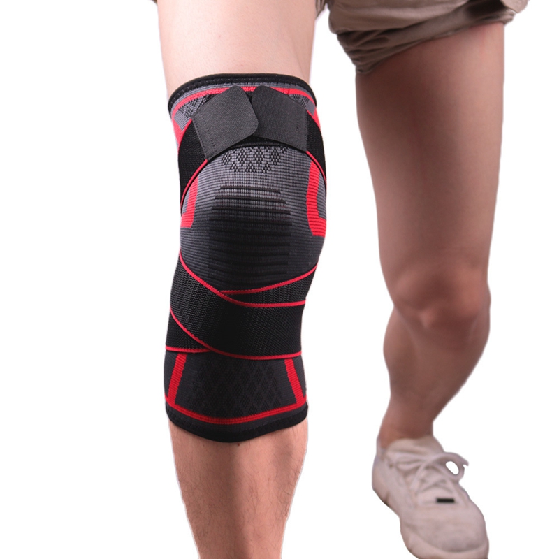 Manga de rodilla de compresión tejida con correa