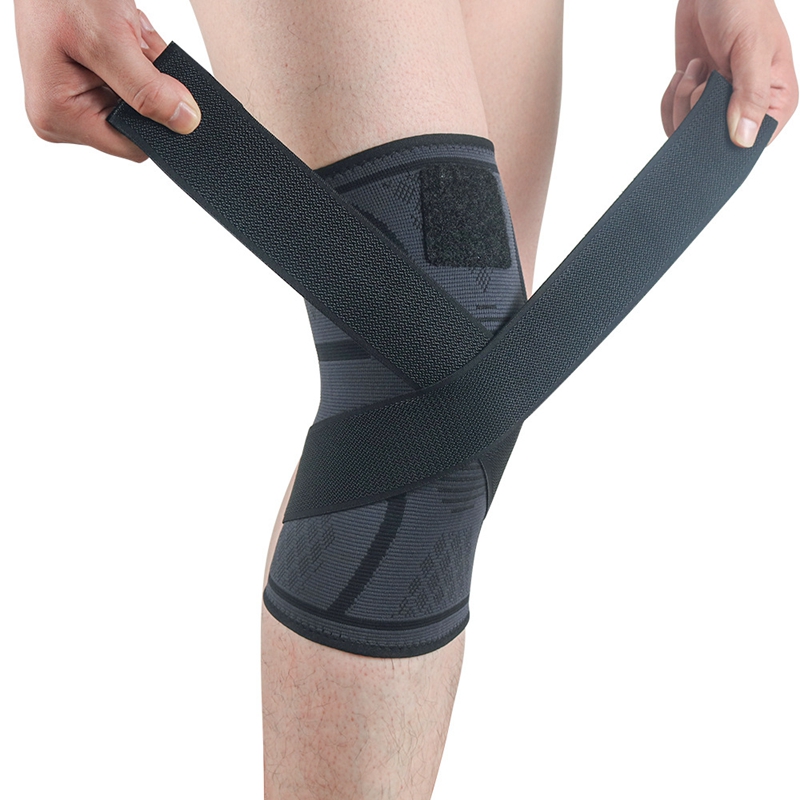 Manga de rodilla de compresión tejida con correa