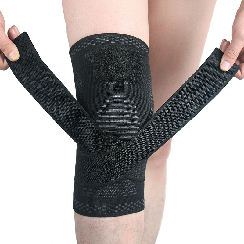 Manga de rodilla de compresión tejida con correa