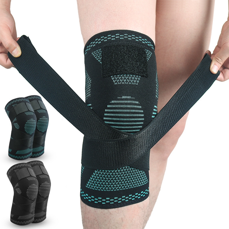 Manga de rodilla de compresión tejida con correa