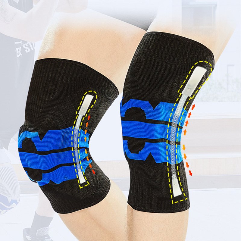Manga de rodilla de compresión con almohadilla de gel de rótula y estabilizadores laterales