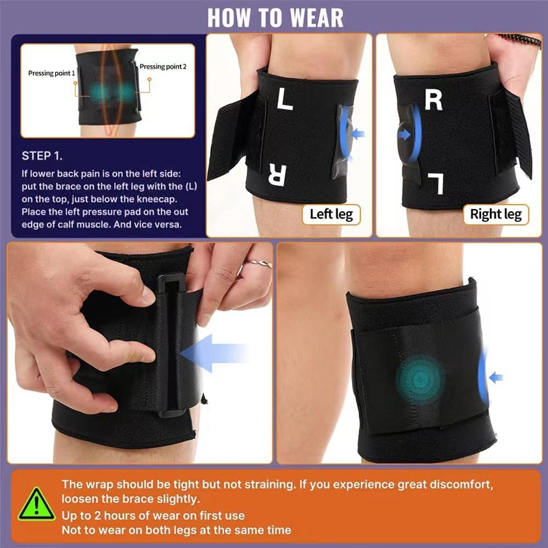 Dolor de nervio nervioso ciático Brace de rodilla/Soporte de rodilla de alivio de la ciática