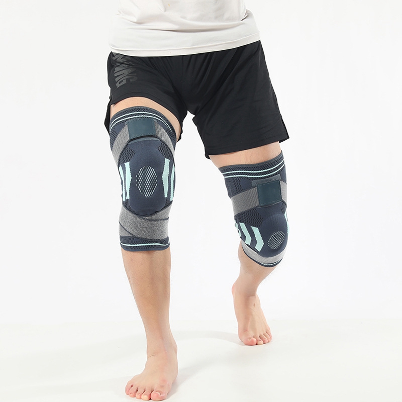 Manga de compresión de rodilla con almohadillas de silicona