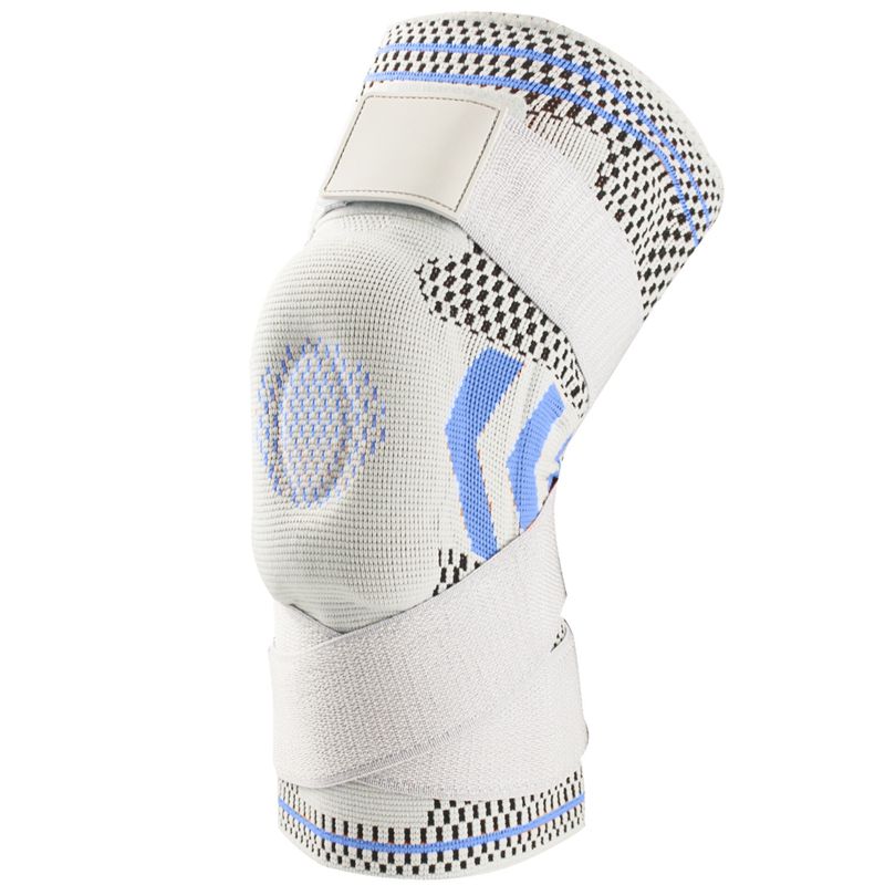 Manga de compresión de rodilla con almohadillas de silicona