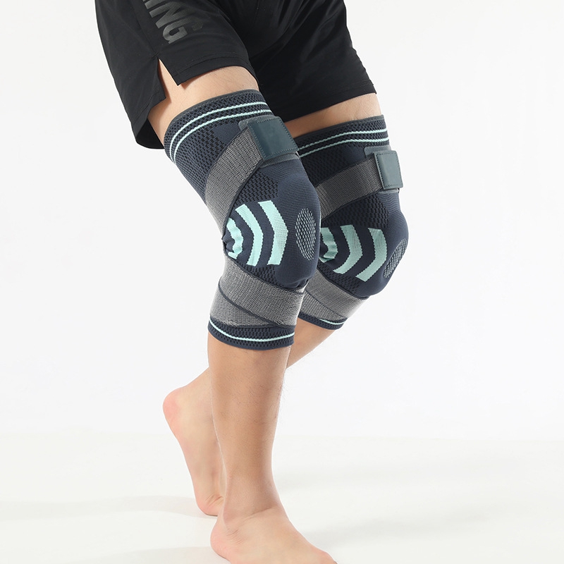 Manga de compresión de rodilla con almohadillas de silicona