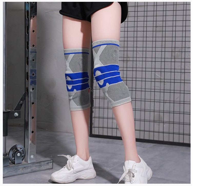 Manga de rodilla de compresión con almohadilla de gel de rótula y estabilizadores laterales