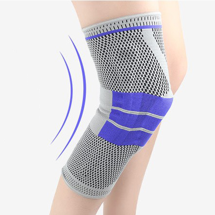 Manga de rodilla de compresión con almohadilla de gel de rótula y estabilizadores laterales