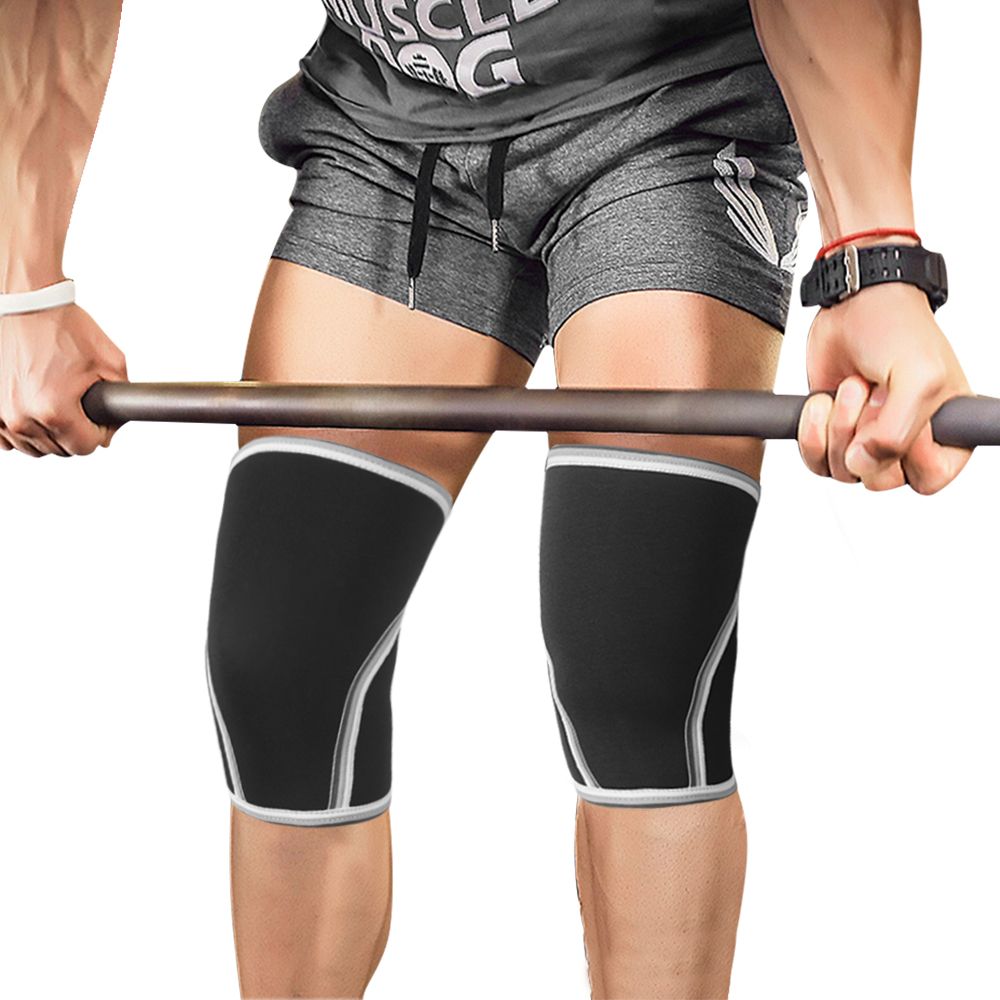 Brace de manga de rodilla de neopreno de 7 mm para correr pesas de levantamiento de pesas
