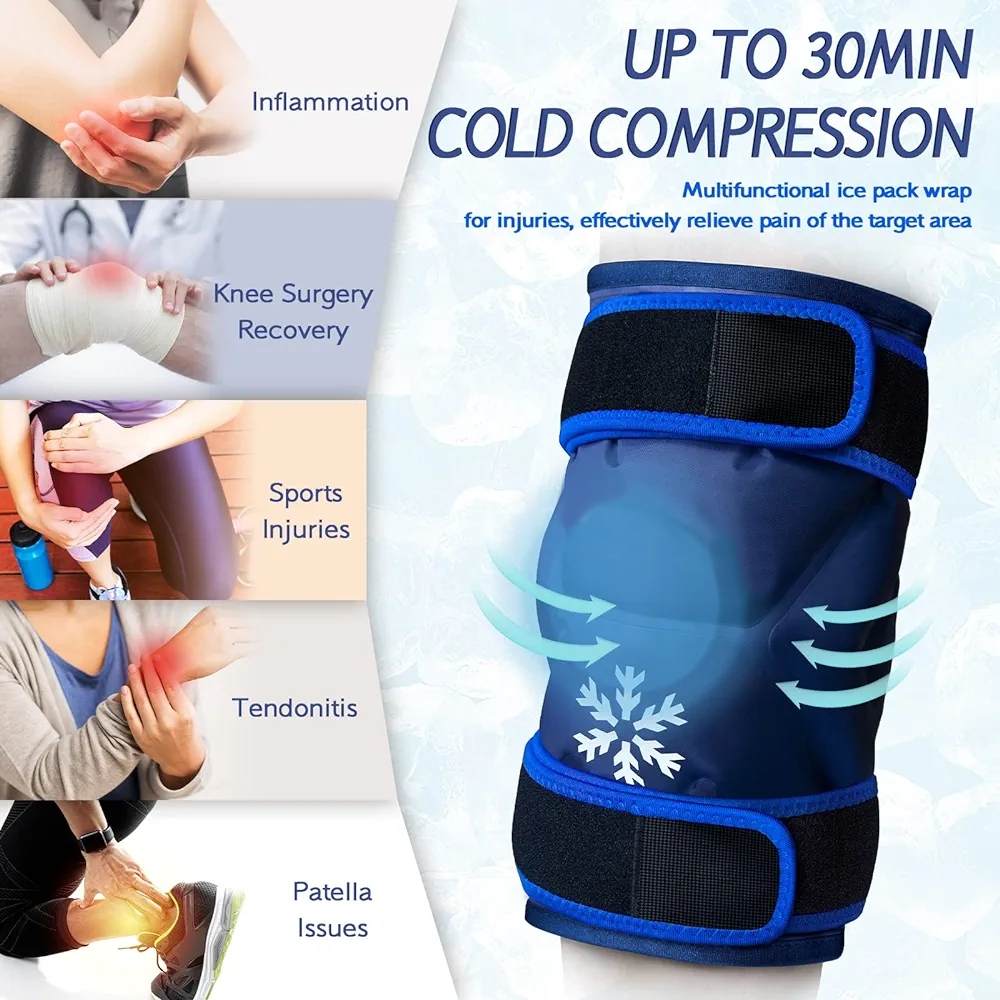 Envolturas de gel de hielo de rodilla para terapia caliente y fría