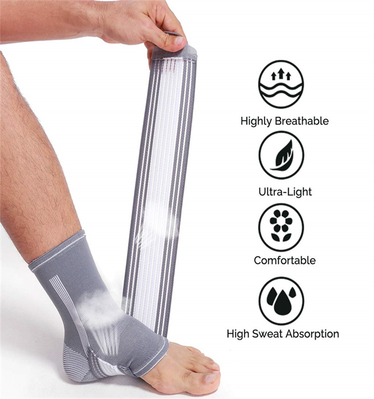 Soporte de tobillo de punto transpirable con correas ajustables