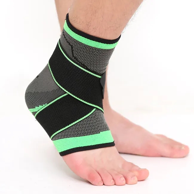 Soporte de tobillo transpirable de alta elasticidad con correas ajustables
